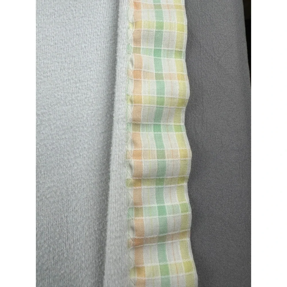 Baby Blanket White‎ Teddy Bear Plaid Trim Soft Cozy Toddler Infant Crib 37x27